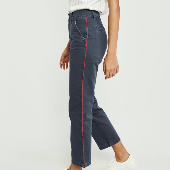 A&F High Rise navy pants 28/6 ankle straight - Picture 11 of 11